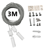 Universal pendant kit white with 3m cable pack of 2 units