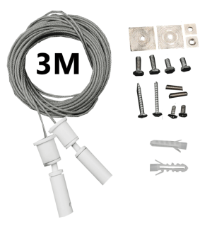 Universal pendant kit white with 3m cable pack of 2 units 