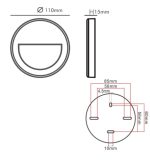 Led wall light slim 3w black circular surface indoor outdoor ip65 (1)