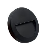 Led wall light slim 3w black circular surface indoor outdoor ip65