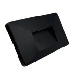 Led wall light slim 3w black rectangular surface indoor outdoor ip65