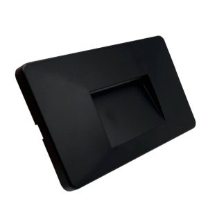 Led wall light slim 3w black rectangular surface indoor outdoor ip65