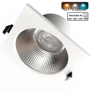 Foco Downlight LED Cuadrado 60W GXtronic 3CCT CRI+92 IP65 Corte Ø205mm (2)
